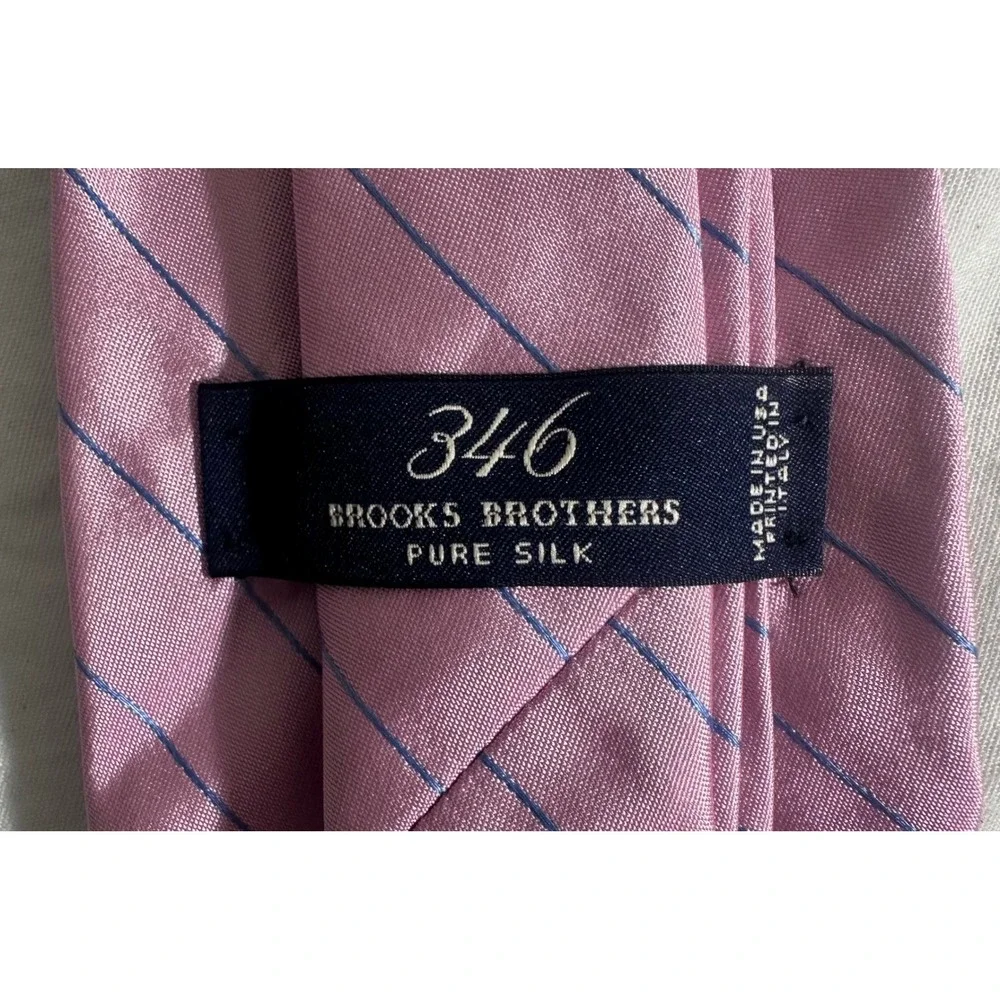 Brooks Brothers 346 Silk Tie NWT Pink Blue Stripe Preppy Ivy League Necktie Gift